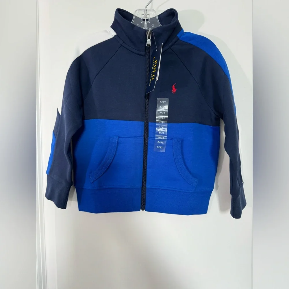 New Polo Ralph Lauren Toddler Boy Color Block Track Jacket - Picture 1 of 4